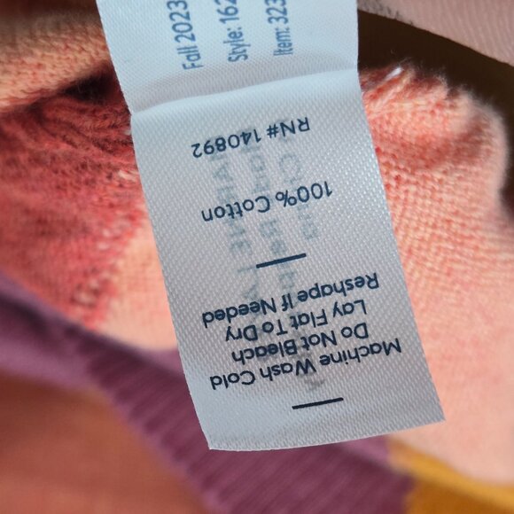 Marine Layer Sunset Pullover Sweater L Colorblock Cotton 70s Retro Long Sleeve - Picture 9 of 14